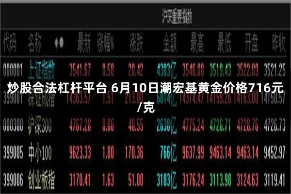 炒股合法杠杆平台 6月10日潮宏基黄金价格716元/克