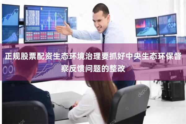 正规股票配资生态环境治理要抓好中央生态环保督察反馈问题的整改