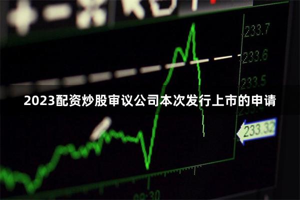 2023配资炒股审议公司本次发行上市的申请