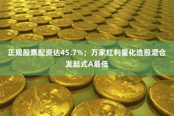 正规股票配资达45.7%;万家红利量化选股混合发起式A最低